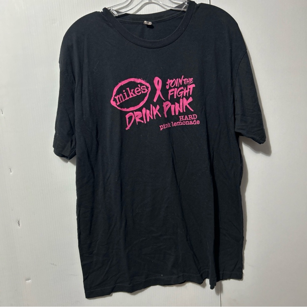 Next Level Apparel Black Tee with Pink Graphic